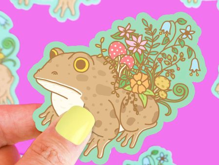 Botanical Toad Planter Sticker Hot on Sale