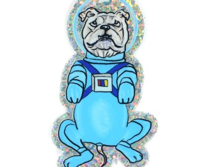 Glitter Astronaut Bulldog Sticker Supply