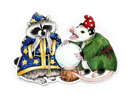 Fortuneteller Opossum & Raccoon Sticker Discount