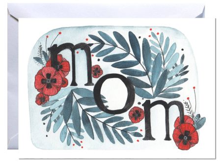 Mom with Red Poppies Card Sale