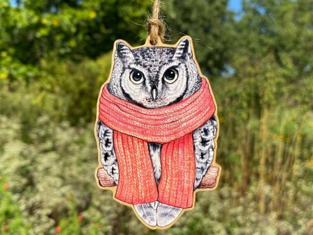 Cozy Eastern Screech Owl Wood Print Ornament Online Sale