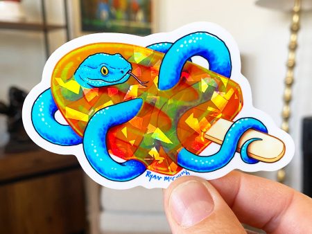 Crystal Holographic Popsssssicle (Viper Snake) Sticker on Sale